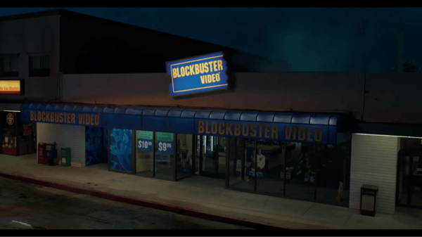 Still frame of Blockbuster Video from Captain Marvel movie. 