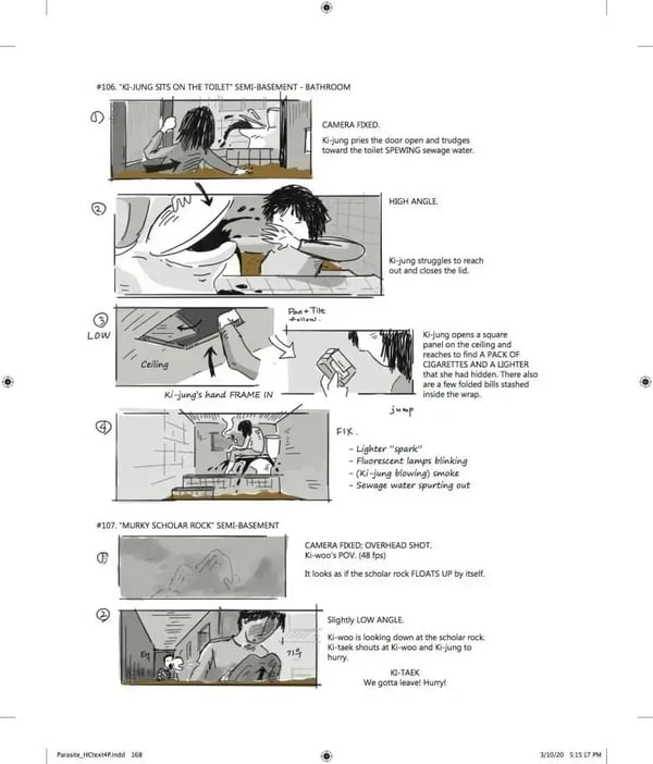 Storyboard example from Parasite.