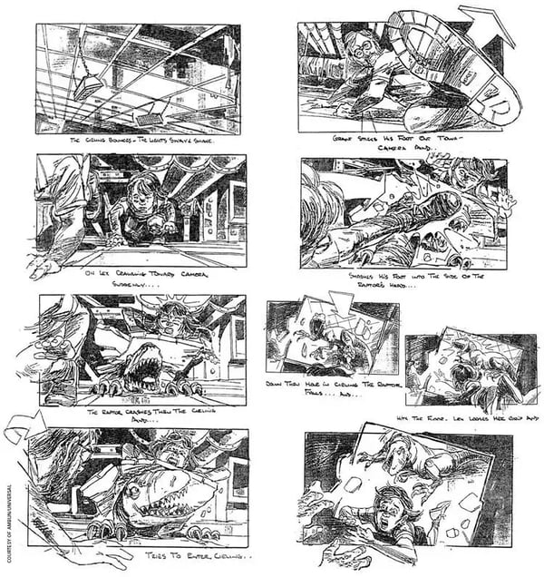 Storyboard example from Jurassic Park.