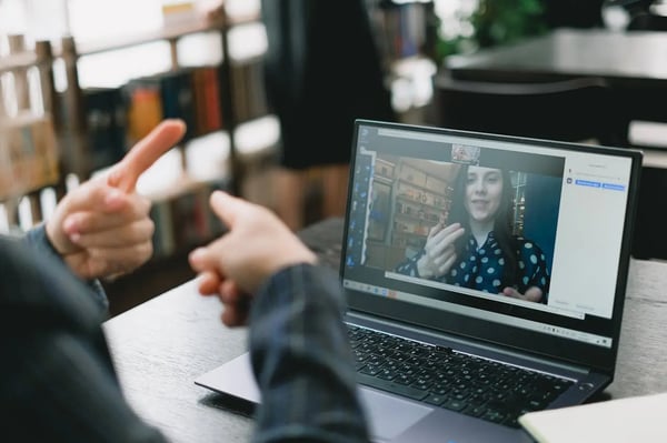 Learner interacting with interactive video.