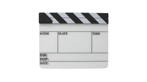 Black and white clapperboard from Amazon.